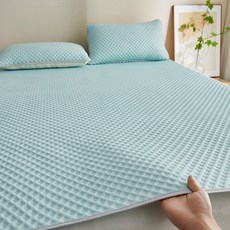 涼感保潔墊 涼感睡墊 冰涼蓆 雙人, 薄荷綠[涼感5D冰豆席],3尺一般單人90*200公分單涼蓆, 薄荷綠