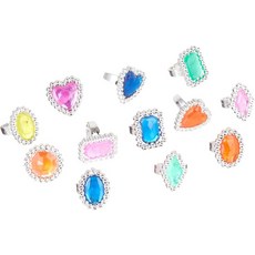 로드 아일랜드 노블리티 플라스틱 주얼 링 24개의 개수 구색