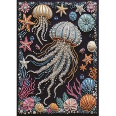 올빼미 해파리 특수 모양 부분 드릴 페인팅 키트 홈데코 도트 젬 아트, 1개, 1. Jellyfish