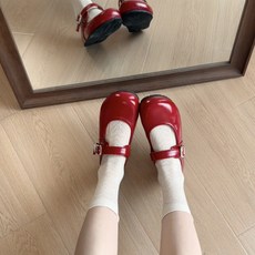 Cwadun 여성 복고풍 다용도 부드러운 바닥 메리 제인 신발