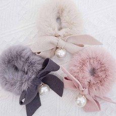 NOID-B 珍珠蝴蝶結毛絨大腸圈 3個入