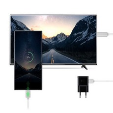 C타입 HDMI 미러링 케이블 스마트폰 충전 포트 지원 MHL 넷플릭스 왓차 TV 연결 삼성 DEX 호환 4K UHD, 1개