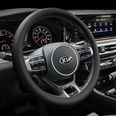 iamdue 車用皮革打孔方向盤套, 黑色