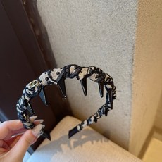 法式布藝字母纏繞頭箍女新款時尚百搭高顱頂帶齒防滑發箍洗臉髮卡, 1個, 發箍款