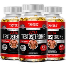 초강력 테스토스테론 보충제 - 테스트를 거친 남성용 부스터 - 천연 지구력 지구력 및 근력 부스터 - 에너지 부스트 인지 개선 120캡슐, 120회분, 1개