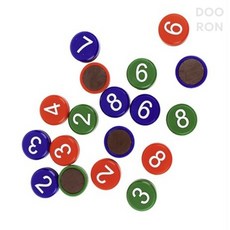 두론샵 숫자버튼 자석 1-10 컬러 자석숫자 수학교구, 빨강
