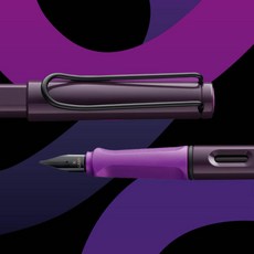 라미 사파리 만년필 블랙베리, F촉