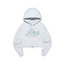 리 우먼 유니온 로고 크롭 후드 라이트 그레이 379222