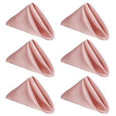 uxcell 유엑셀 사틴 냅킨 6매 세트 30x30cm 로즈골드 테이블 장식, 6개, 6개, 로즈 골드
