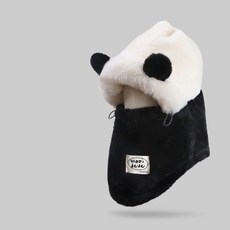 嘉義出貨 套頭帽 可愛小熊防寒巴拉克拉法帽 保暖防風騎行戶外運動, 1個, 黑色