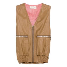 안젤로 빈티지 컬트 중고 1980's 레더 지퍼 포켓 베스트