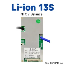 지아바이다 BMS 밸런스 기능 포함 리튬이온 LiFePO4 12S 36V 48V 30A 하드웨어 NTC JBD, [03] 50A, [01] 13S Li-ion, 01 13S Li-ion