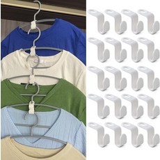옷걸이 커넥터 64PCS 옷장 공간 클립 절약 캐스케이드 익스텐더, White1