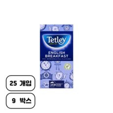 테틀리 잉글리쉬 브렉퍼스트 티백, 2g, 25개입, 9개