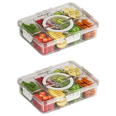 엠토이 냉장고 정리 밀폐용기 8칸, 단품, 2개