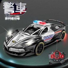 1:18四通充電款遙控警車電動充電雙燈光漂移賽車6-12歲男孩玩具, 1個, 36A 【黑銀】法拉遙控警車-郵購盒:標配版【鋰電池*1+充電線】