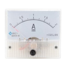 shangren 회로 테스트용 아날로그 전류 패널 미터 DC 전류계 암페어 테스터 게이지 선택할 다중 측정 범위, 64x63x56mm, 기타, DC0-2A, 1개