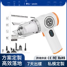 車載吸塵器吸吹兩用高速大吸力無線手持便攜充電無刷除蟎刷頭, 如圖所示, 白色