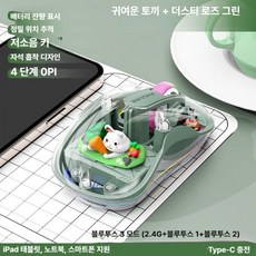 웅즈 투명마우스 무선 크리스탈 블루투스 게이밍 사무용, 더스티로즈그린, 기본구성