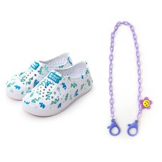 Bimbo Bimba 孩童印花洞洞鞋+微笑圖案吊飾口罩練組