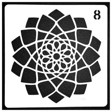 라운드 만다라 보조 레이어링 스텐실 벽 페인팅 스크랩북 스탬프 앨범 장식 엠보싱 종이 카드 템플릿, 9. 8, 1개