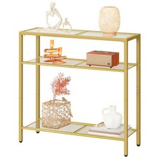 후브로 29 5인치 3단 복도 거실 콘솔 모던 로비 소파 유리 좁은 현관 현관, Gold