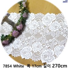 DKLACE-7854 / (폭 17cm 길이 1yd / 3yd / 5yd 기준) / 자가드 스판 레이스 모음, 3개, 화이트(White)