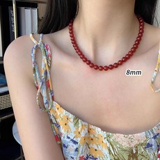 여성 레드 비즈 목걸이 구슬 초커 데일리룩 여름용 악세사리 여리여리한 무드 꾸안꾸룩 포인트템 진주 느낌 구슬목걸이 여름 데일리 스타일링 추천 여친 선물