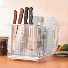 皇家 台灣製造 不鏽鋼刀具砧板架 瀝水收納架 廚房收納, 1個, 銀色