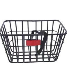 【開發票/統編】自行車後車筐 後座置物籃 機車/電動車通用 大容量書包籃 後置折疊單車籃, 43加粗加大車筐+無蓋+前用配件, 1個