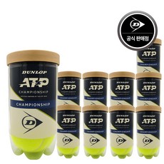 2025 던롭 챔피언십 ATP 테니스공 10캔 (20볼), 1개, YELLOW