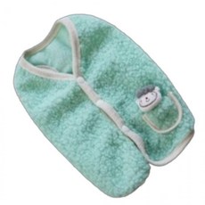 포켓 강아지 깔끔한 보송 조끼 민트 1P 겨울 산책 보온, 1개, 단일상품1