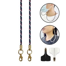 Timo 撞色磁吸式耳機防丟掛繩 AirPods適用 口罩掛繩, 1個, 黑紅,單買棉繩