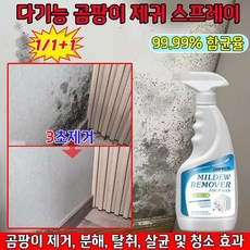 1/1+1 다기능 곰팡이 제거 스프레이 베란다 집 벽 곰팡이제거제 초강력 곰팡이제거제 욕실용 곰팡이 제거제 벽지 곰팡이제거제 99.9% 살균율 벽면/벽체/천장, 곰팡이제거제[1], 1개, 500ml