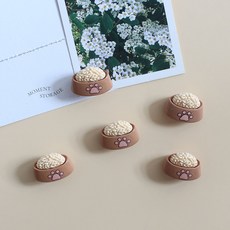 댕댕이 5P 6P set 냉장고 현관문 인테리어 사무실 자석 작지만 강력한 귀여운 마그넷, 7.댕댕이밥그릇 5pcs 세트 자석