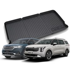 리얼핏 4세대 카니발 KA4 9인 11인승 (20년~현재) 논슬립 3D TPE 트렁크매트 [호환], 블랙카본