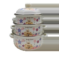 GIEMZA 논스틱 더치오븐 팬 세트 가정용 에나멜 로스트 빵 사워도우용 노란색 베이킹 그릇 3 개, 라이트 그레이, 1-2L, 1개