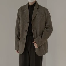ANYOU 남성 세미정장 자켓 빈티지한 오피스 캐주얼 남녀공용