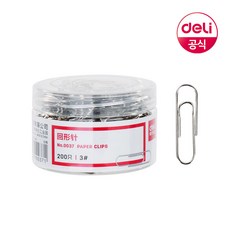 델리 실버 이지 페이퍼 클립 200pcs, 단일상품(0037), 단품, 단품