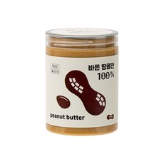 그린과수원 바른땅콩만 100% 피넛잼 무보존제 무가당 수제 땅콩버터 백퍼센트, 360g, 1개