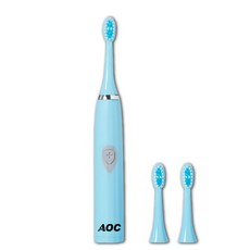 AOC 愛德華 電池式超聲波智能電動牙刷 (附三刷頭), 白色, 1個, S0116-N