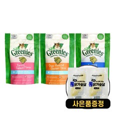 필라인 그리니즈 고양이 구강건강 스낵간식 + 증정 닭가슴살, 3개, 60g, 혼합맛(3종1개씩)+닭가슴살