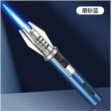 플래닛 방풍 터빈 토치 제트 라이터 360 ° 건메탈 야외 바베큐 용접 시가 도구 부탄 가스, 01 ZC292-Blue