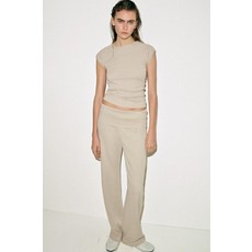 ZARA 워시드 페이크 인터록 팬츠 - 베이지 511131362