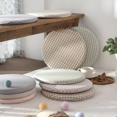 벨라이프 말랑말랑 메모리폼 원형방석 6color, 체크, 퍼플체크