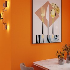 세진 간편하게 붙이는 단열 스티커 벽지 60cm x 5.0m 시트지 도배지, 오렌지