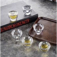 茶道 家用 玻璃 烈酒杯 酒盅 一口杯, 1個, 6只裝