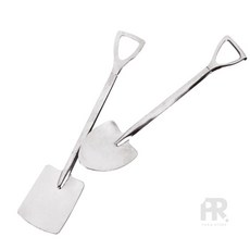 파라스토어 귀여운 삽 모양 디저트 스푼 티스푼 식기 생활잡화, 실버 삼각, 1개