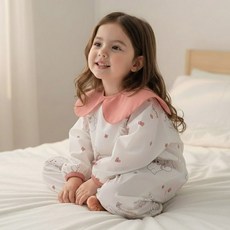 보드라미 유아 아동용 긴소매 방수 전신 미술 가운 엉덩이 무봉제, 화이트