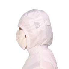 QPRO H-2 크린룸 제전 방진 후드 귀망사형 실험실 연구실, 화이트L, 선택_화이트L